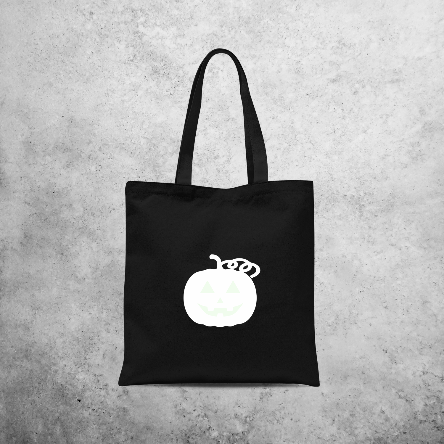 Pumpkin glow in the dark tote bag