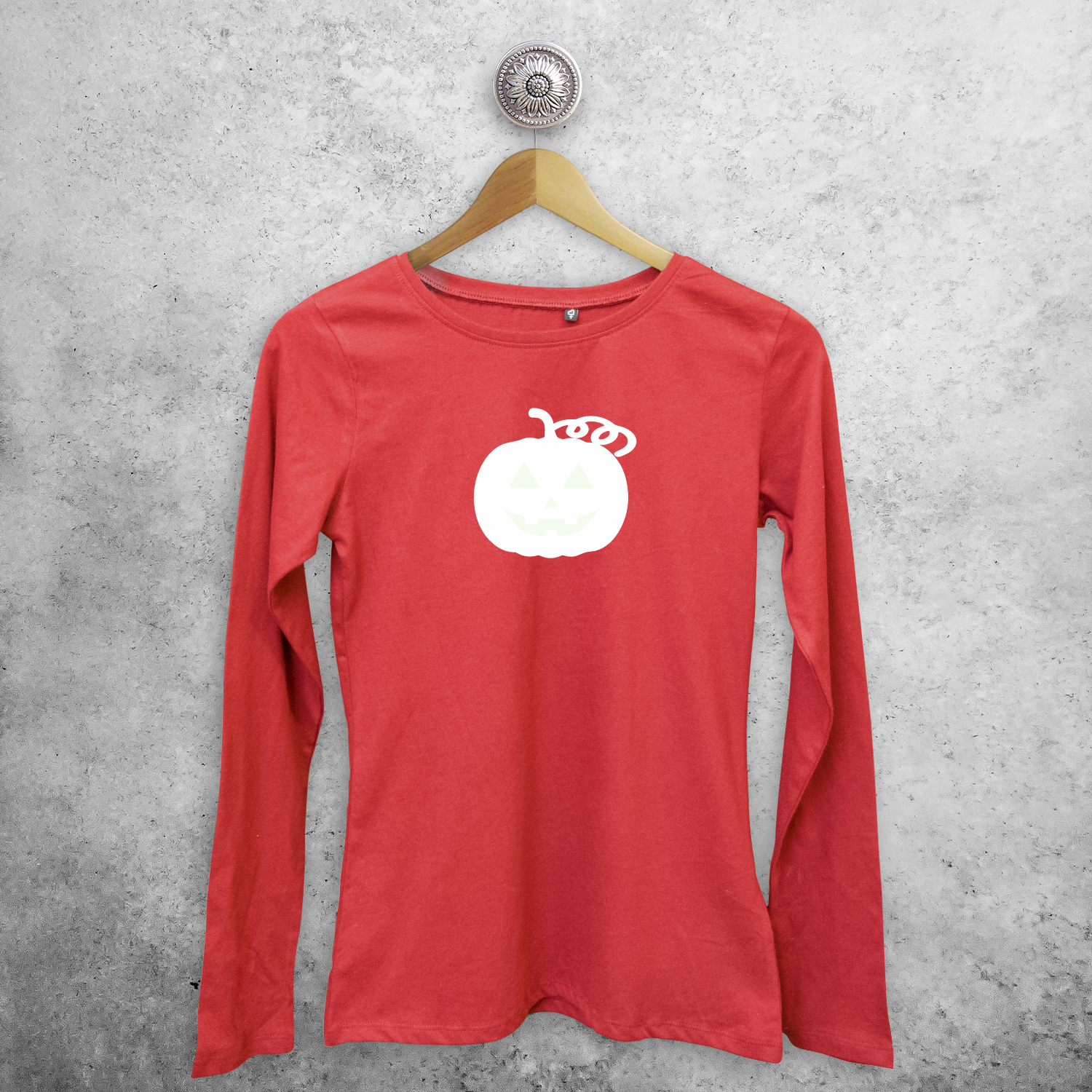 Pumpkin glow in the dark adult longsleeve shirt