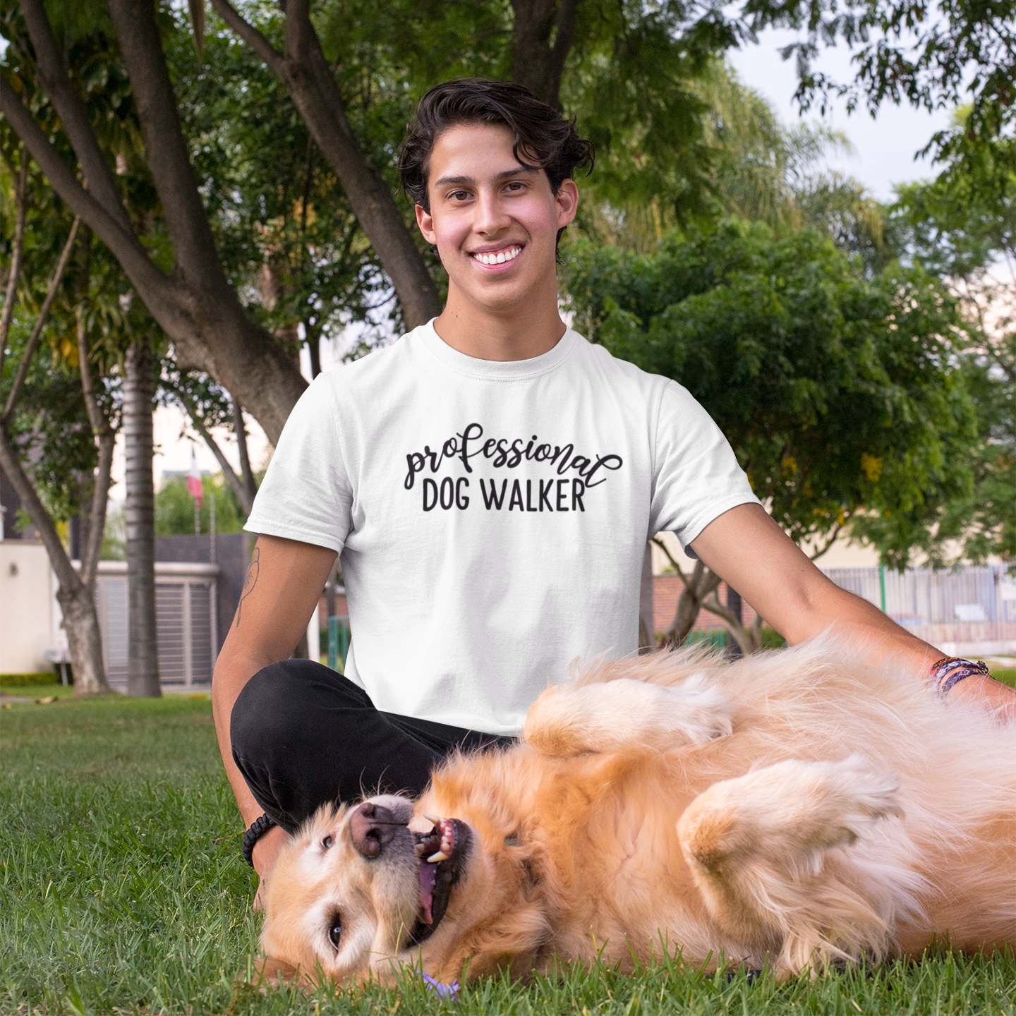 'Professional dog walker' adult shirt