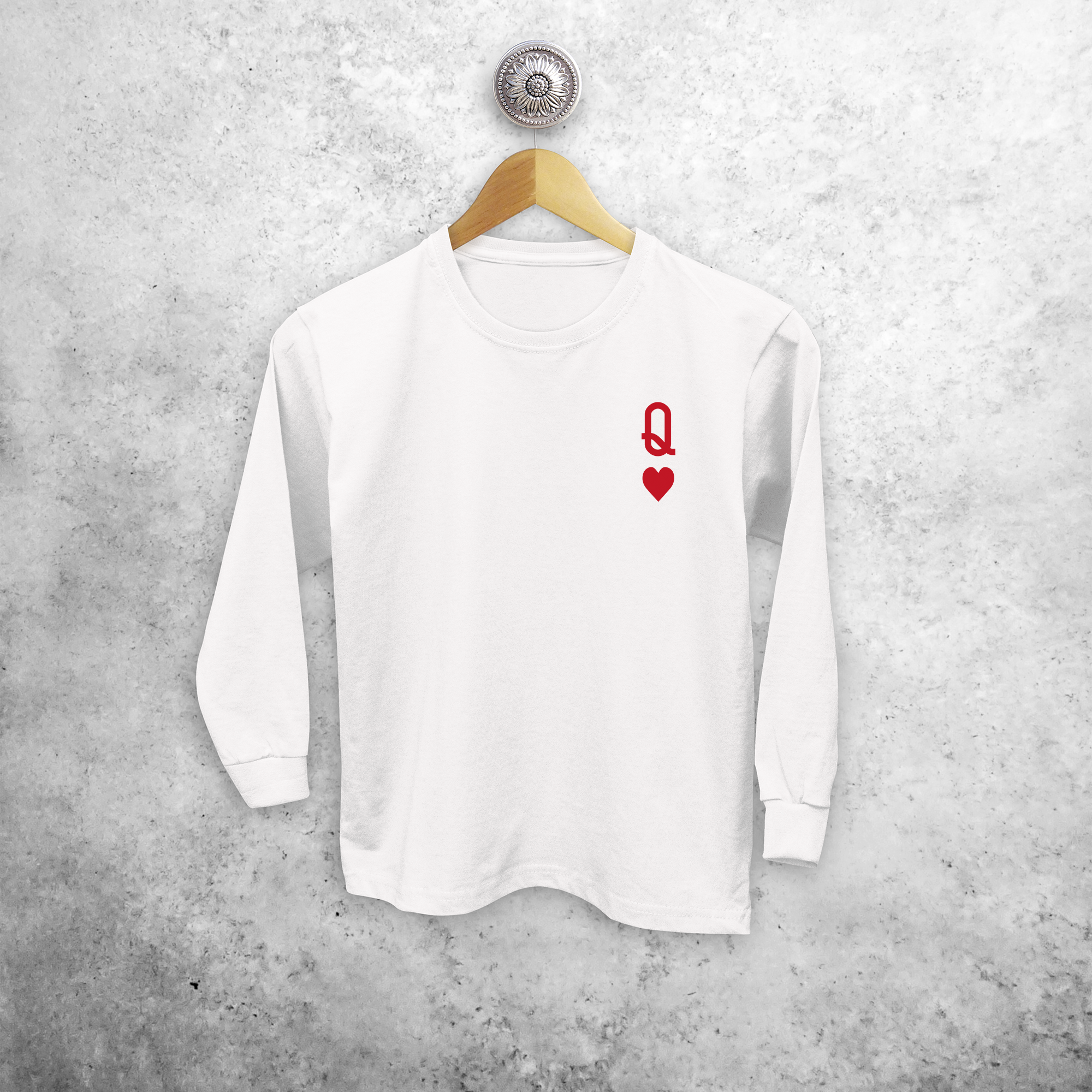 'Queen of hearts' kids longsleeve shirt