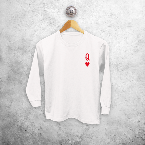 'Queen of hearts' kids longsleeve shirt