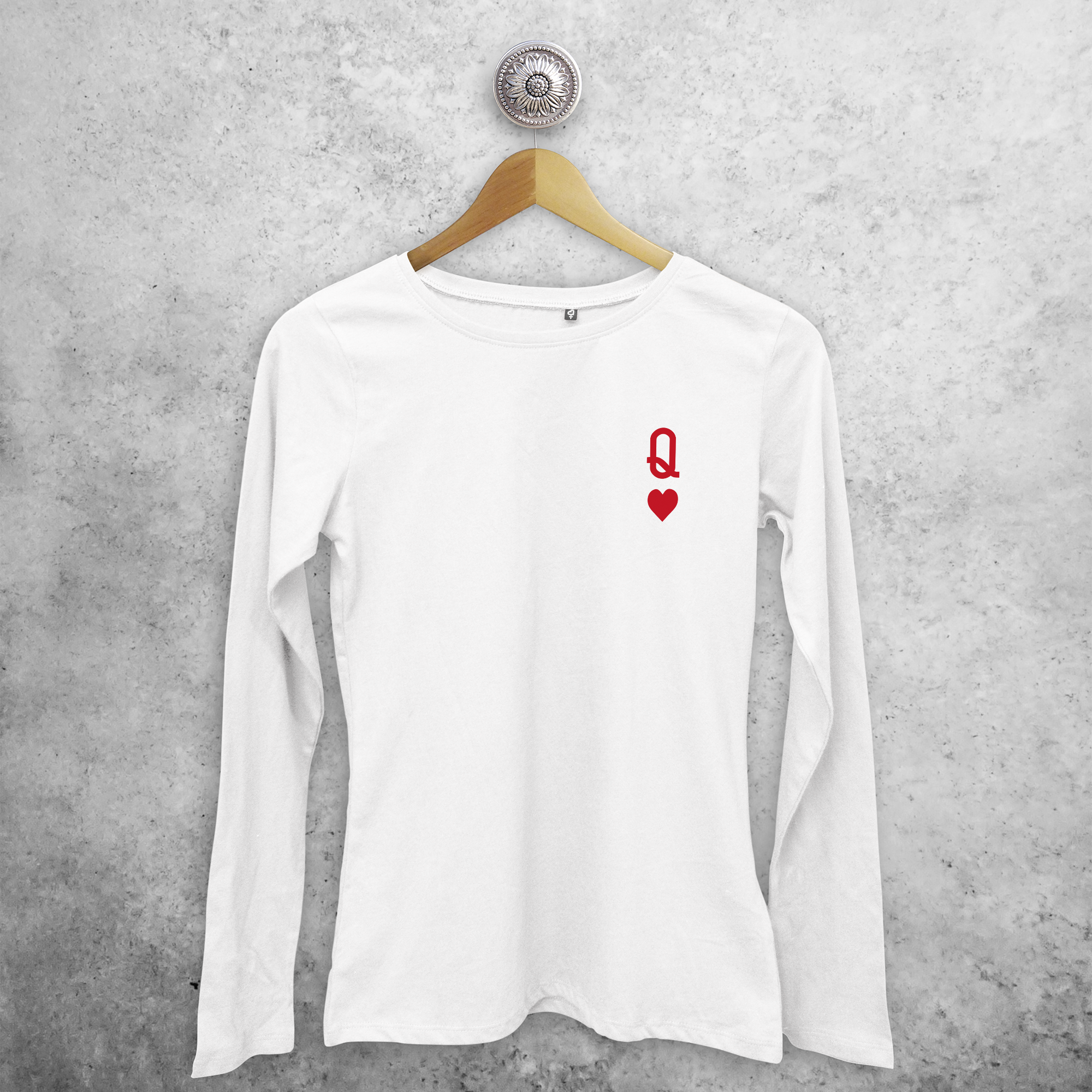 'Queen of hearts' adult longsleeve shirt