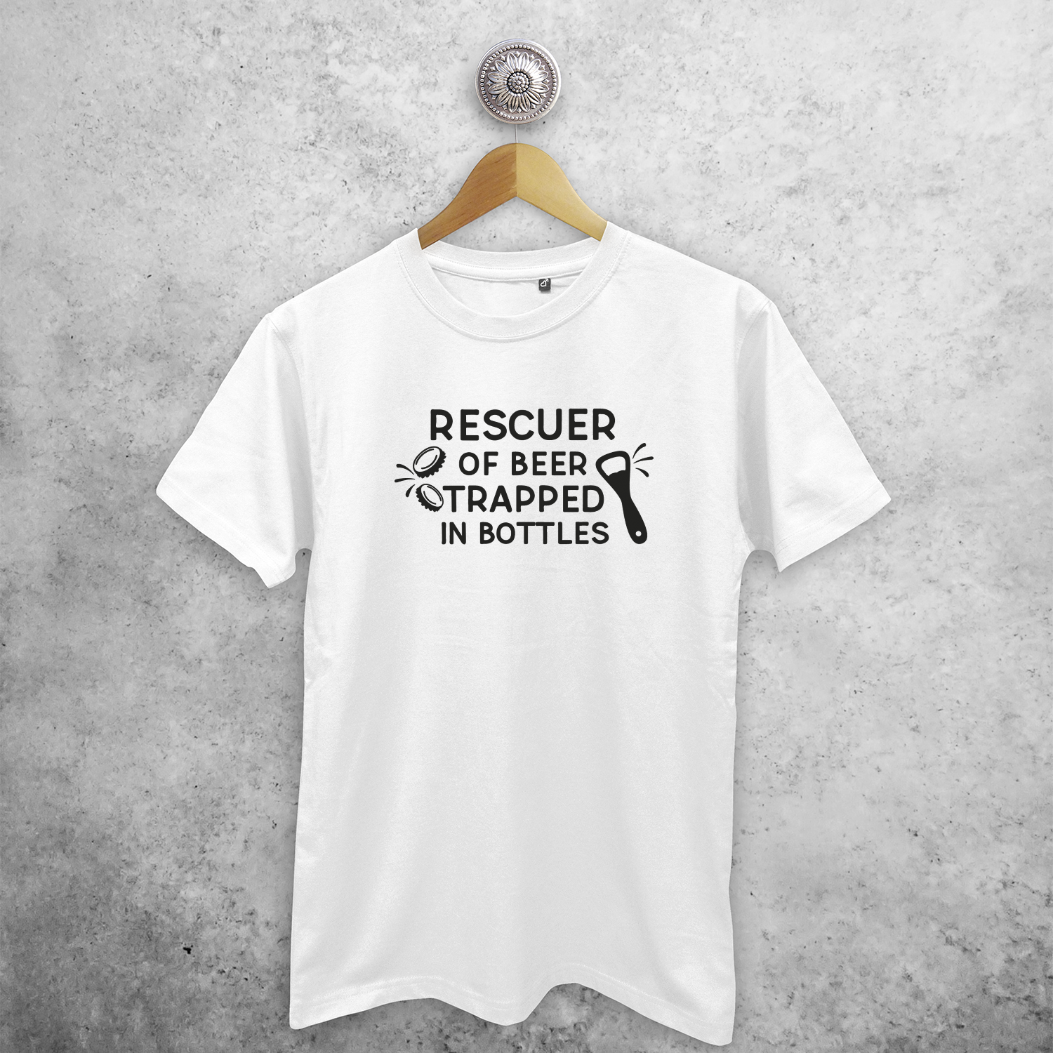 'Rescuer of beer trapped in bottles' adult shirt