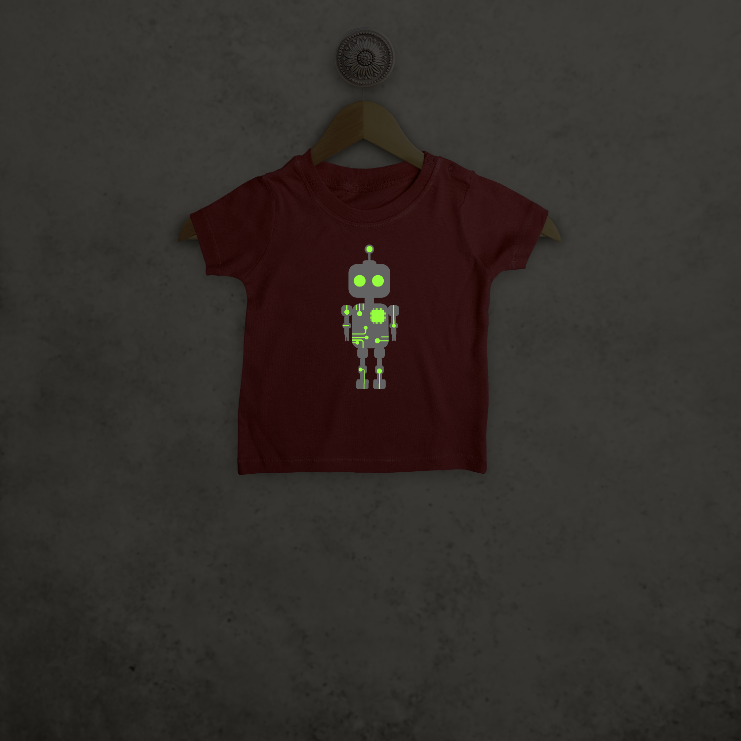 Robot glow in the dark baby shortsleeve shirt