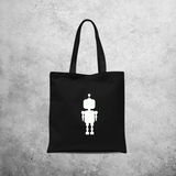 Robot glow in the dark tote bag