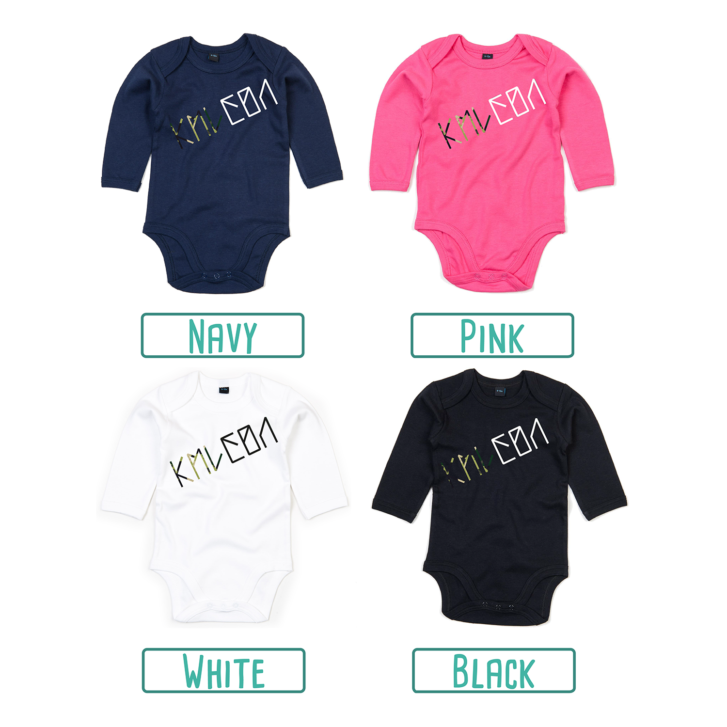 Camouflage letter baby longsleeve bodysuit