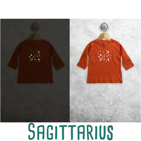 Star sign glow in the dark baby longsleeve shirt