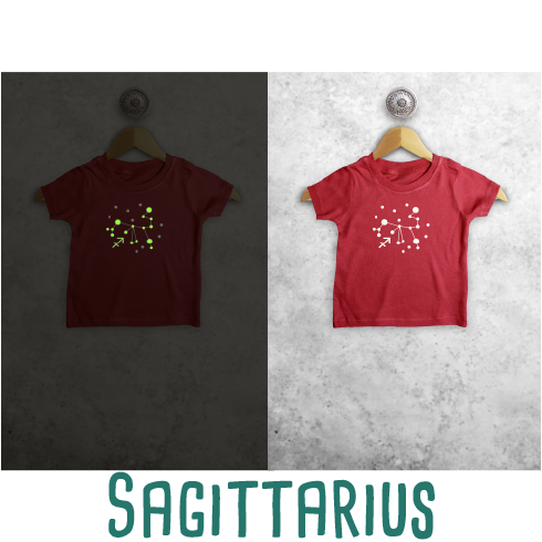 Star sign glow in the dark baby shortsleeve shirt