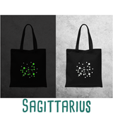 Star sign glow in the dark tote bag