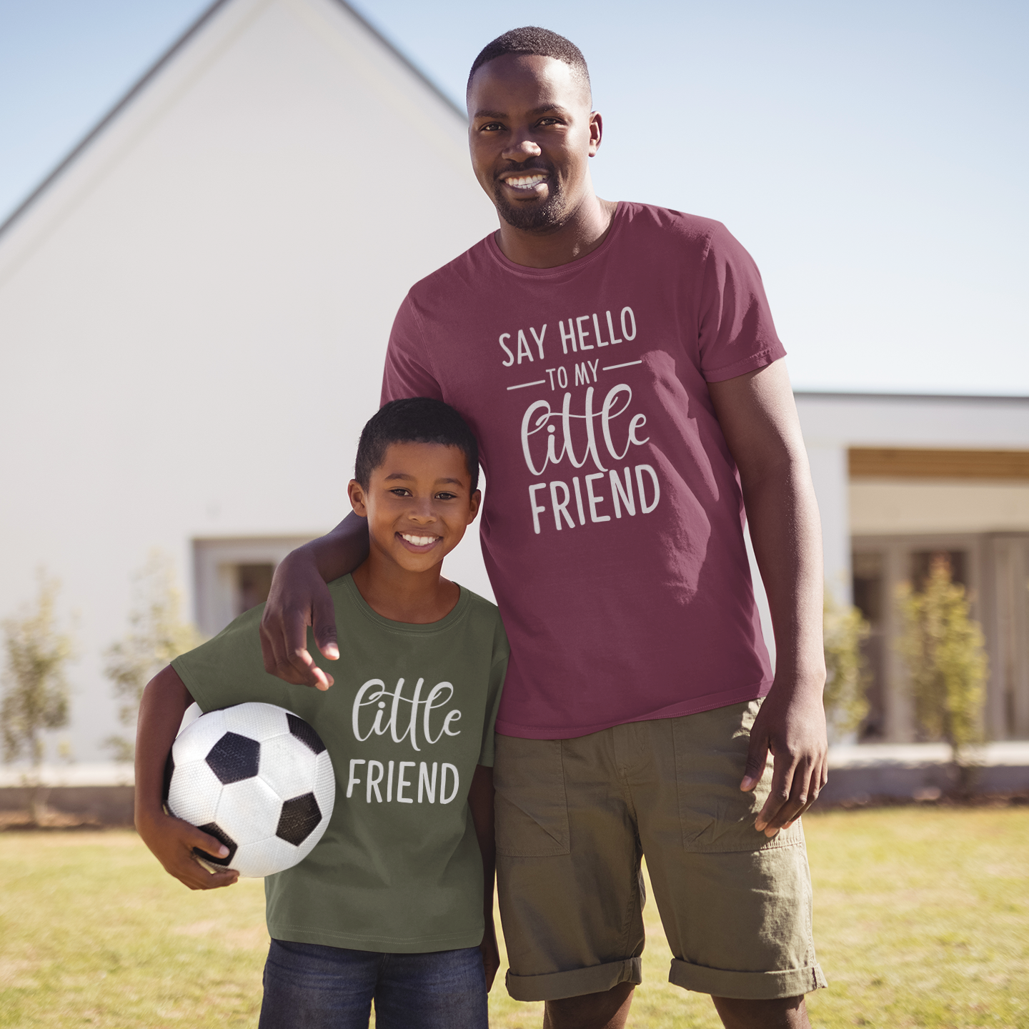 'Say hello to my little friend' & 'Little friend' matching shirts