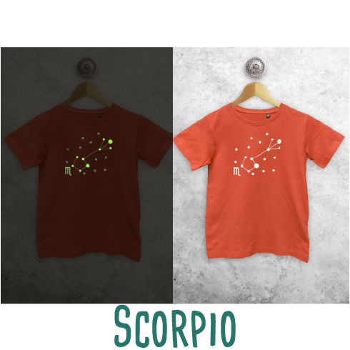 Star sign glow in the dark kids shortsleeve shirt