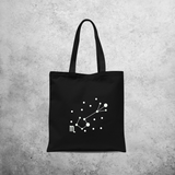 Star sign glow in the dark tote bag