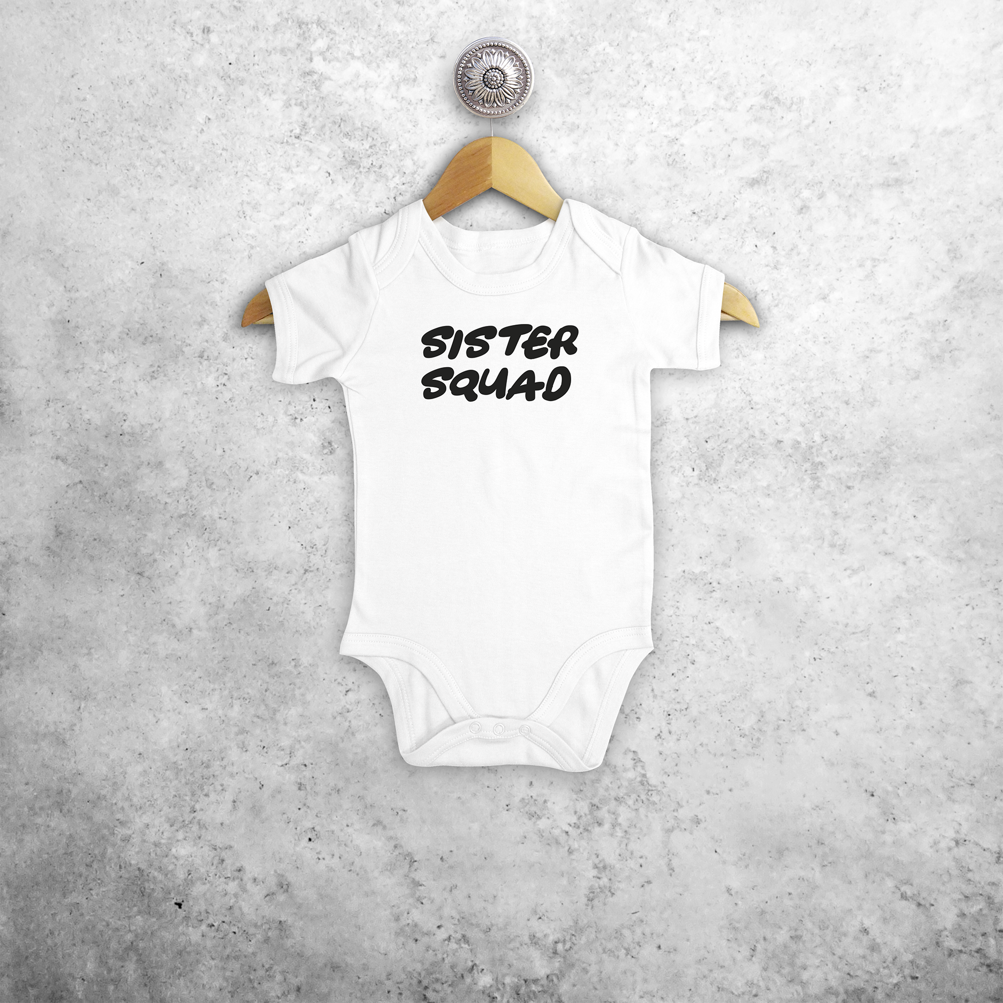 'Sister squad' baby shortsleeve bodysuit