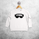 Kids sweater, with ski goggles print by KMLeon.