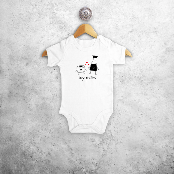 'Soy mates' baby shortsleeve bodysuit