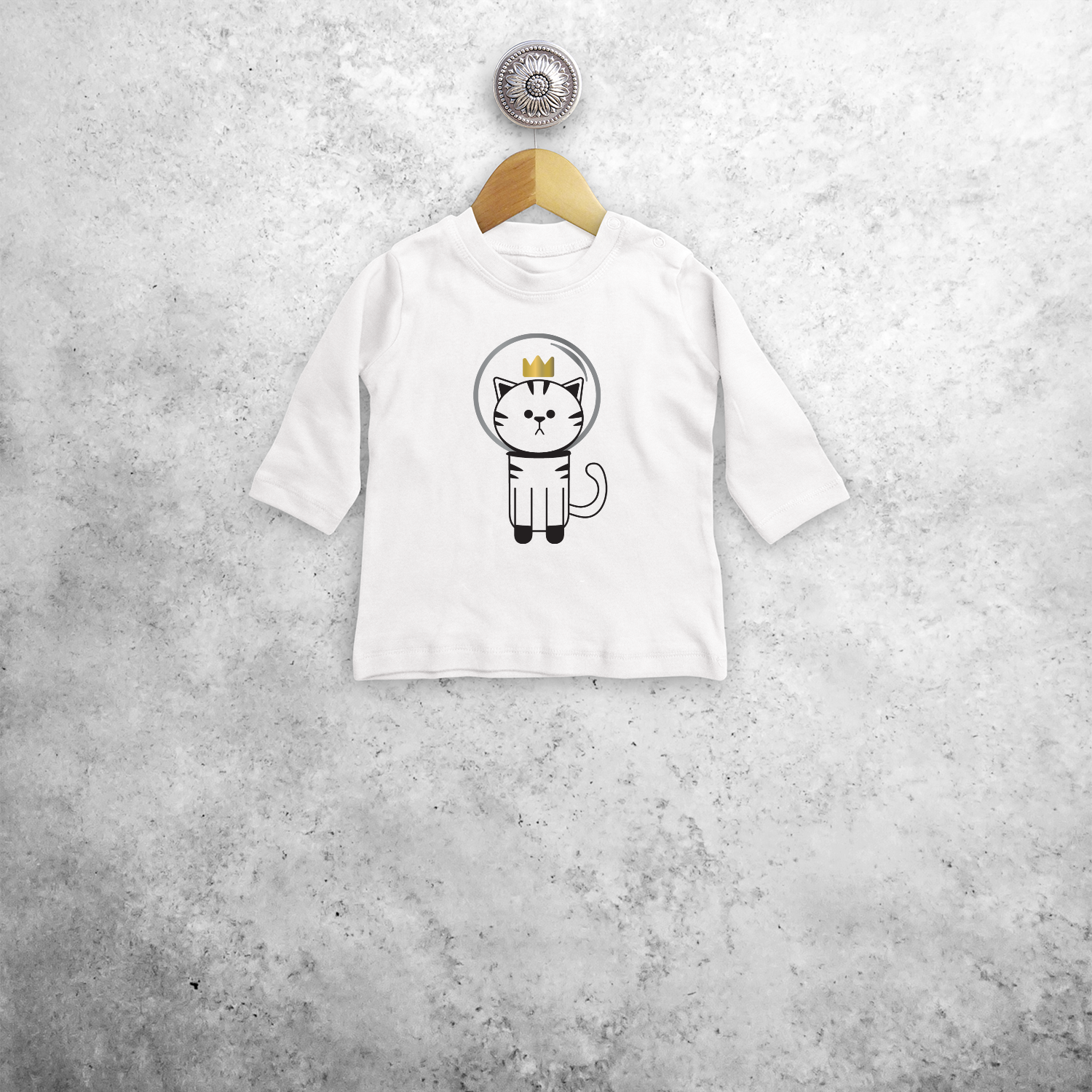 Space cat baby longsleeve shirt