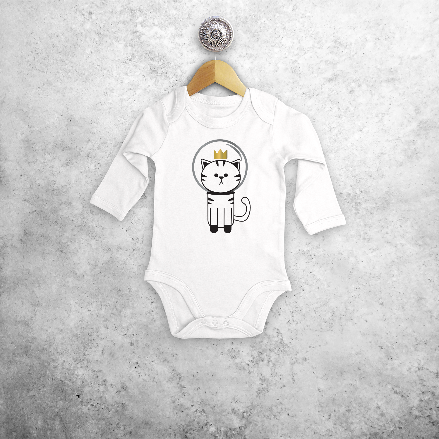 Space cat baby longsleeve bodysuit