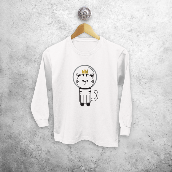 Space cat kids longsleeve shirt