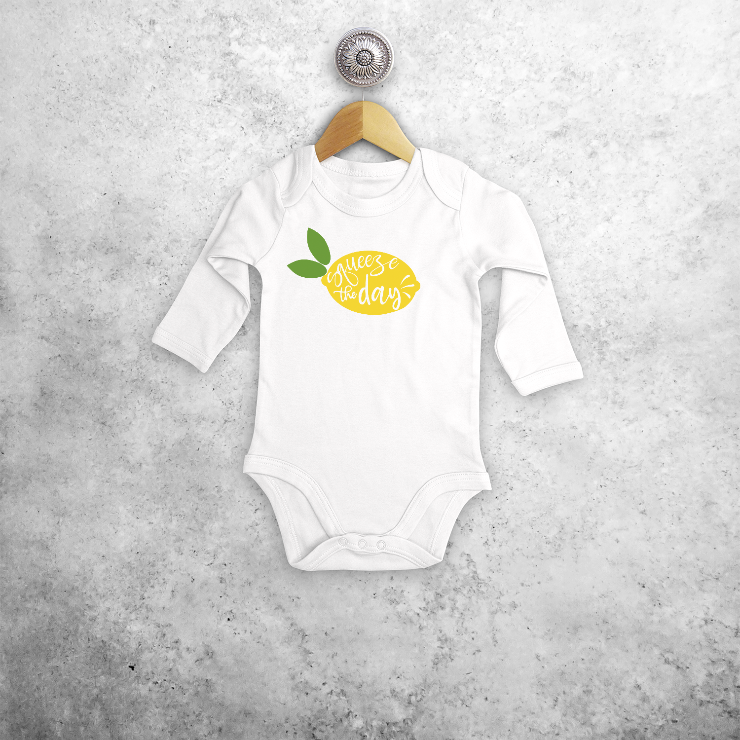 'Squeeze the day' baby longsleeve bodysuit