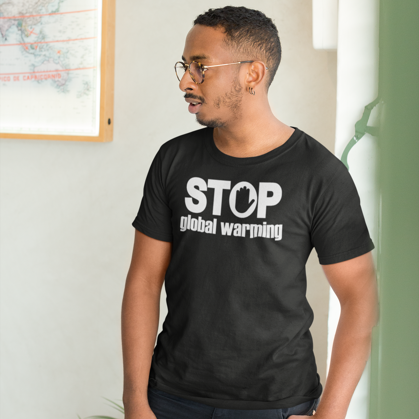 'Stop global warming' adult shirt