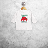 'Strawberries are my jam' baby longsleeve shirt