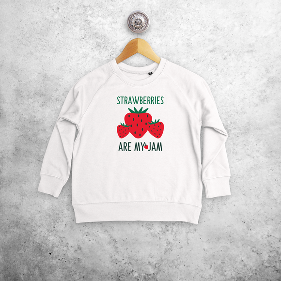 'Strawberries are my jam' kids sweater