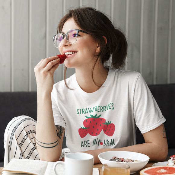 'Strawberries are my jam' adult shirt