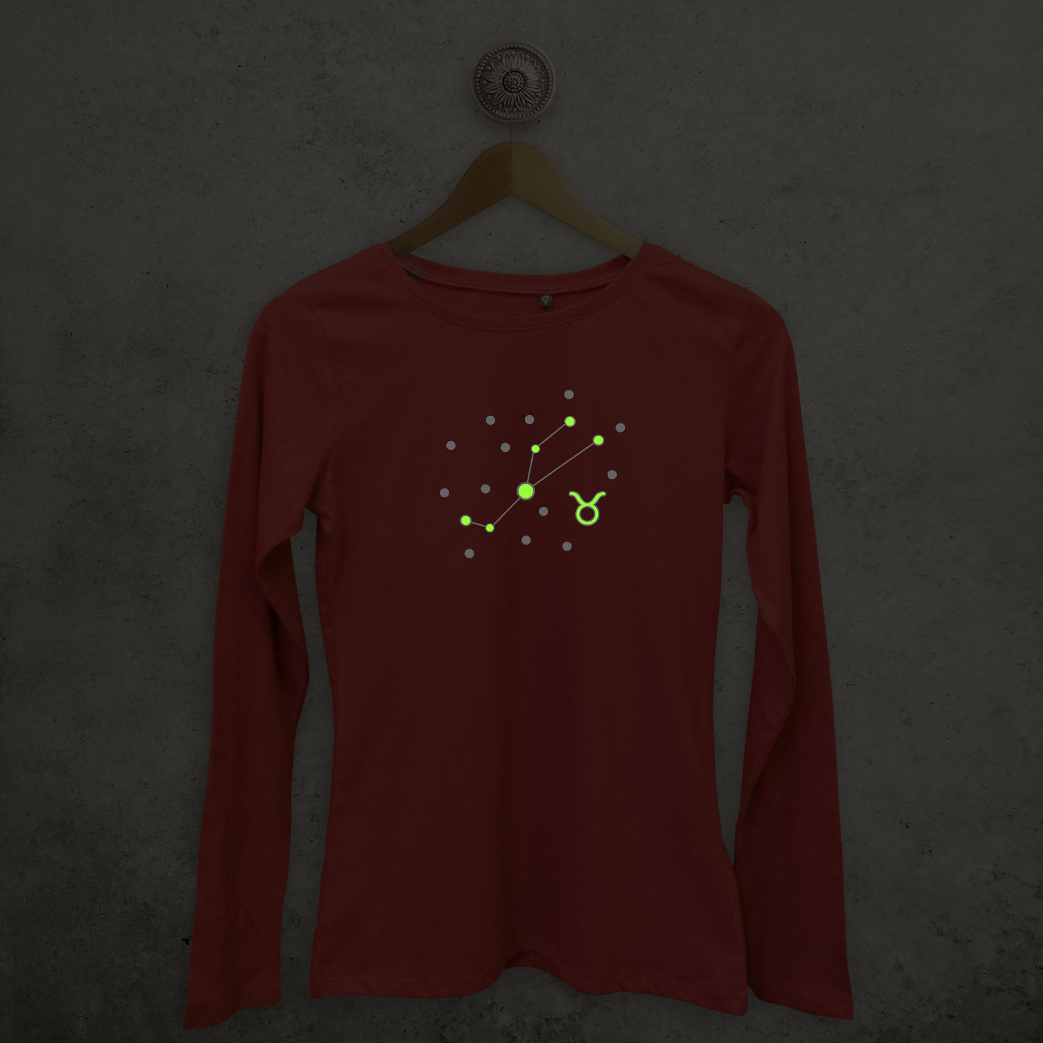 Star sign glow in the dark adult longsleeve shirt