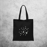 Star sign glow in the dark tote bag