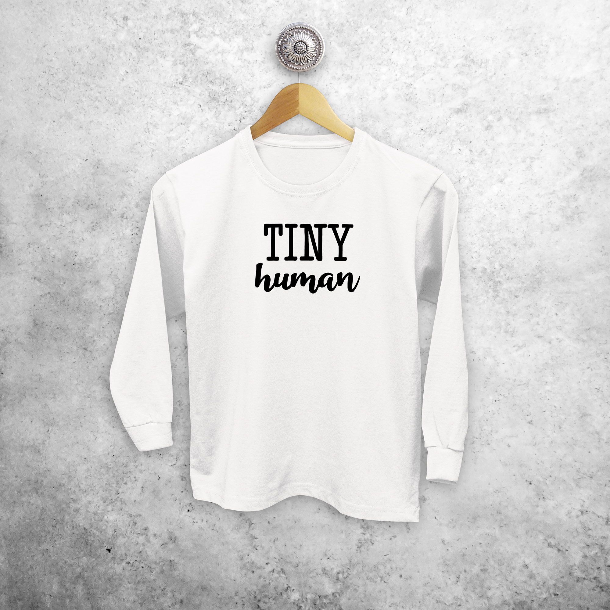 'Tiny human' kids longsleeve shirt