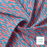 Red, teal and blue brush strokes fabric