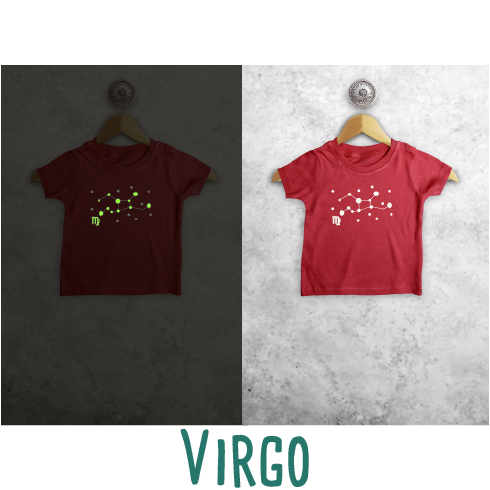 Star sign glow in the dark baby shortsleeve shirt