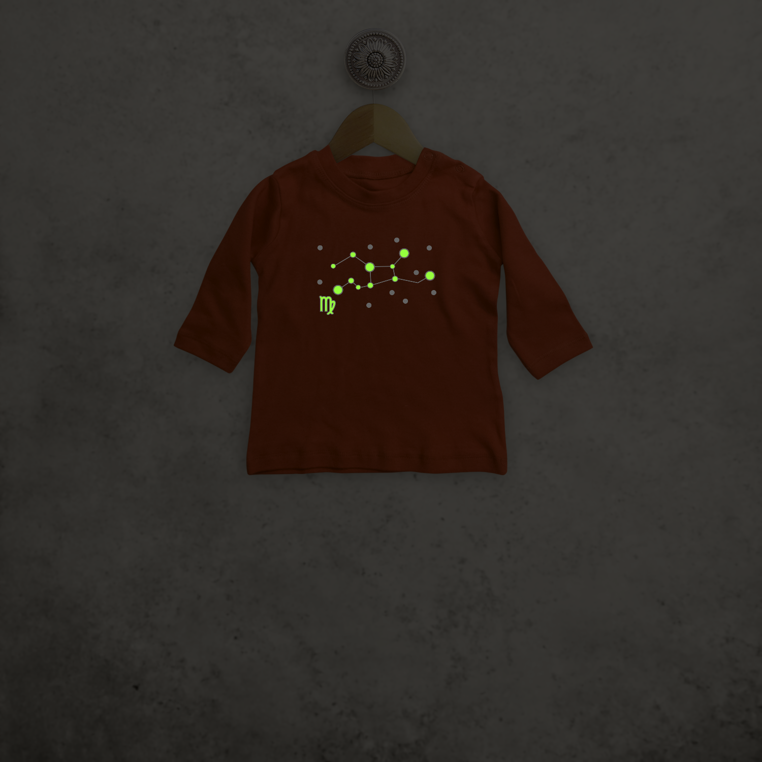 Star sign glow in the dark baby longsleeve shirt