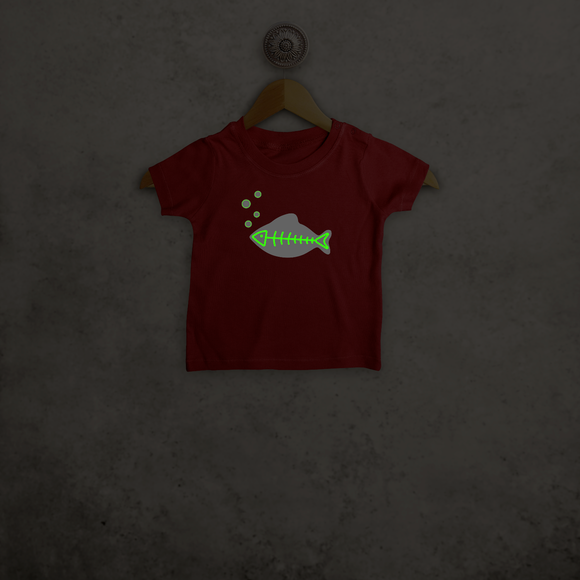 Fish glow in the dark baby shortsleeve shirt