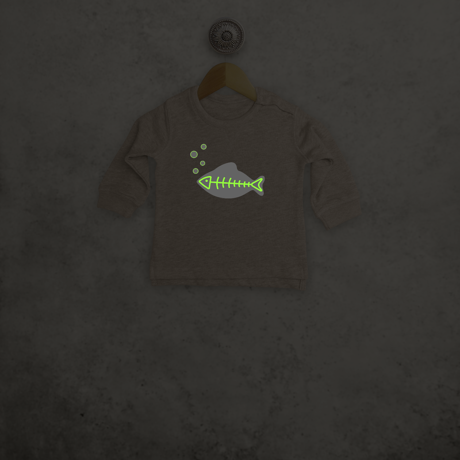 Fish glow in the dark baby sweater