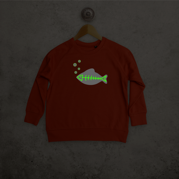 Fish glow in the dark kids sweater