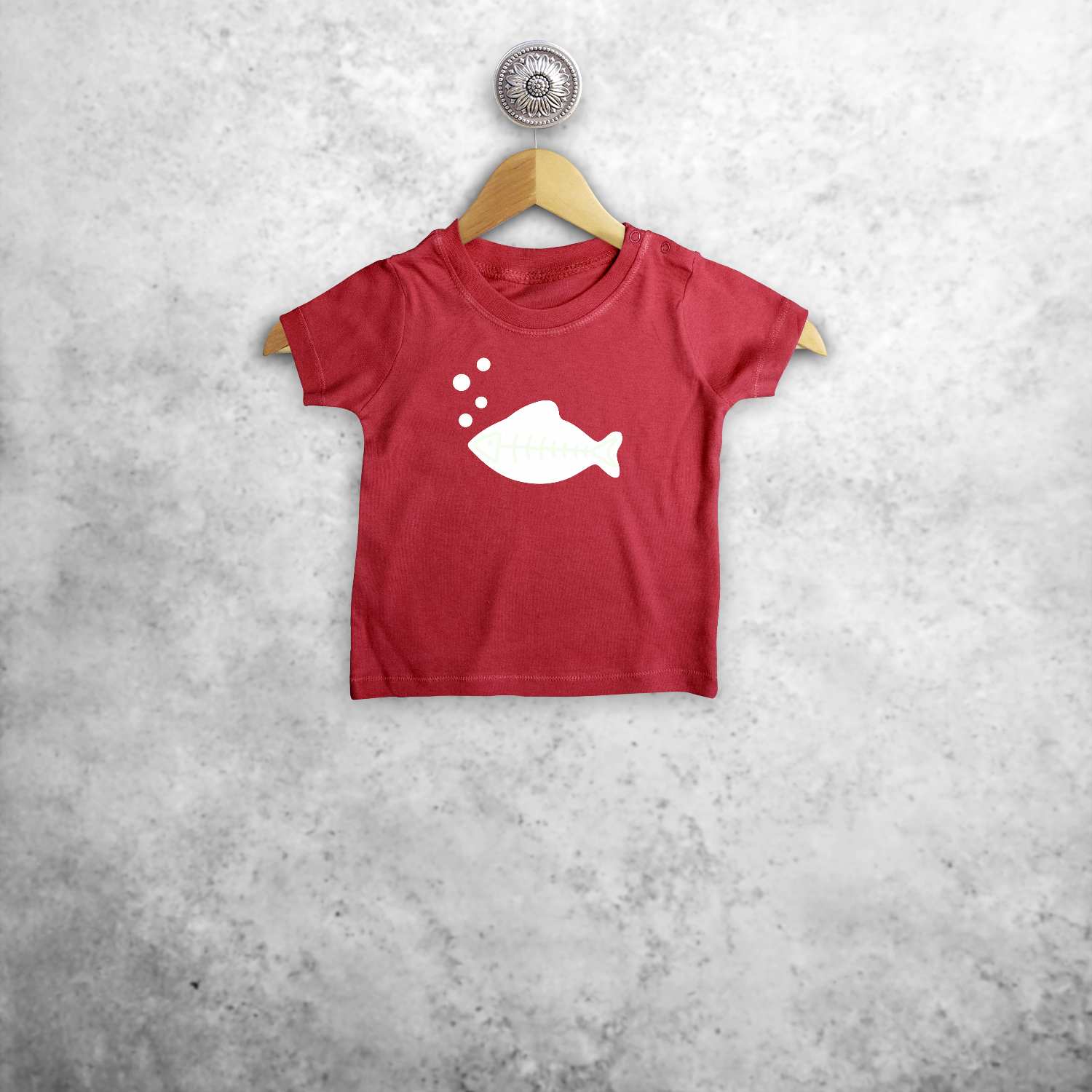 Fish glow in the dark baby shortsleeve shirt