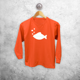 Fish glow in the dark kids longsleeve shirt