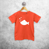 Fish glow in the dark kids shortsleeve shirt