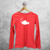 Fish glow in the dark adult longsleeve shirt