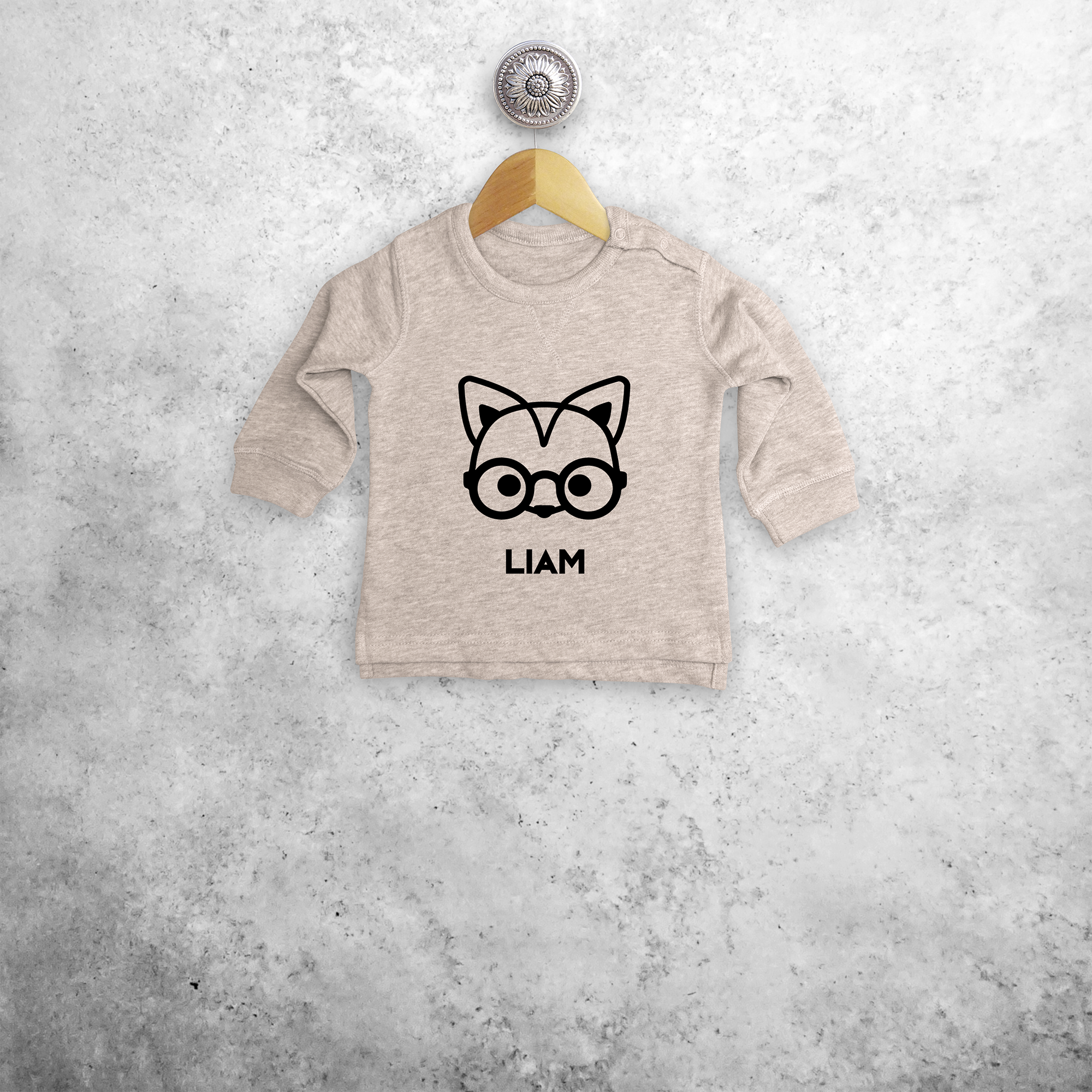 Fox with glasses baby sweater