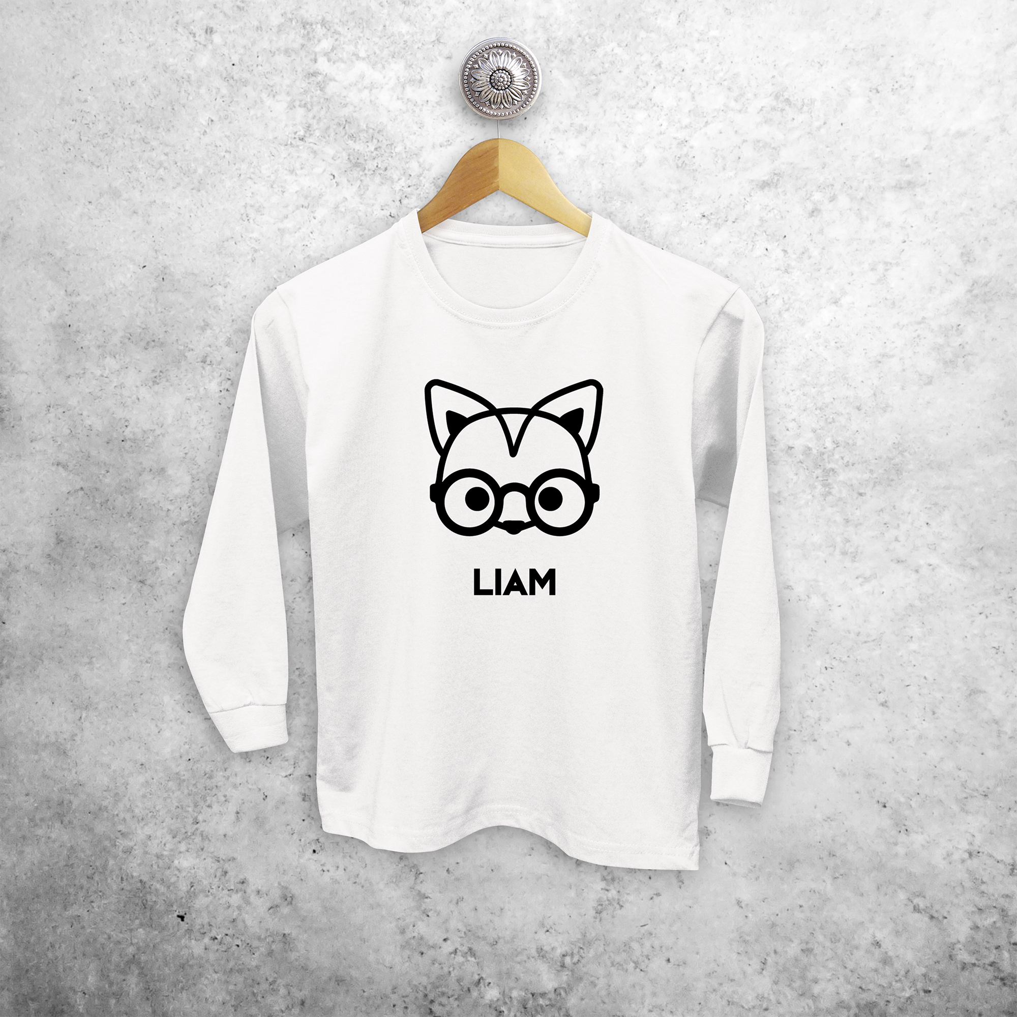 Fox with glasses kids longsleeve shirt