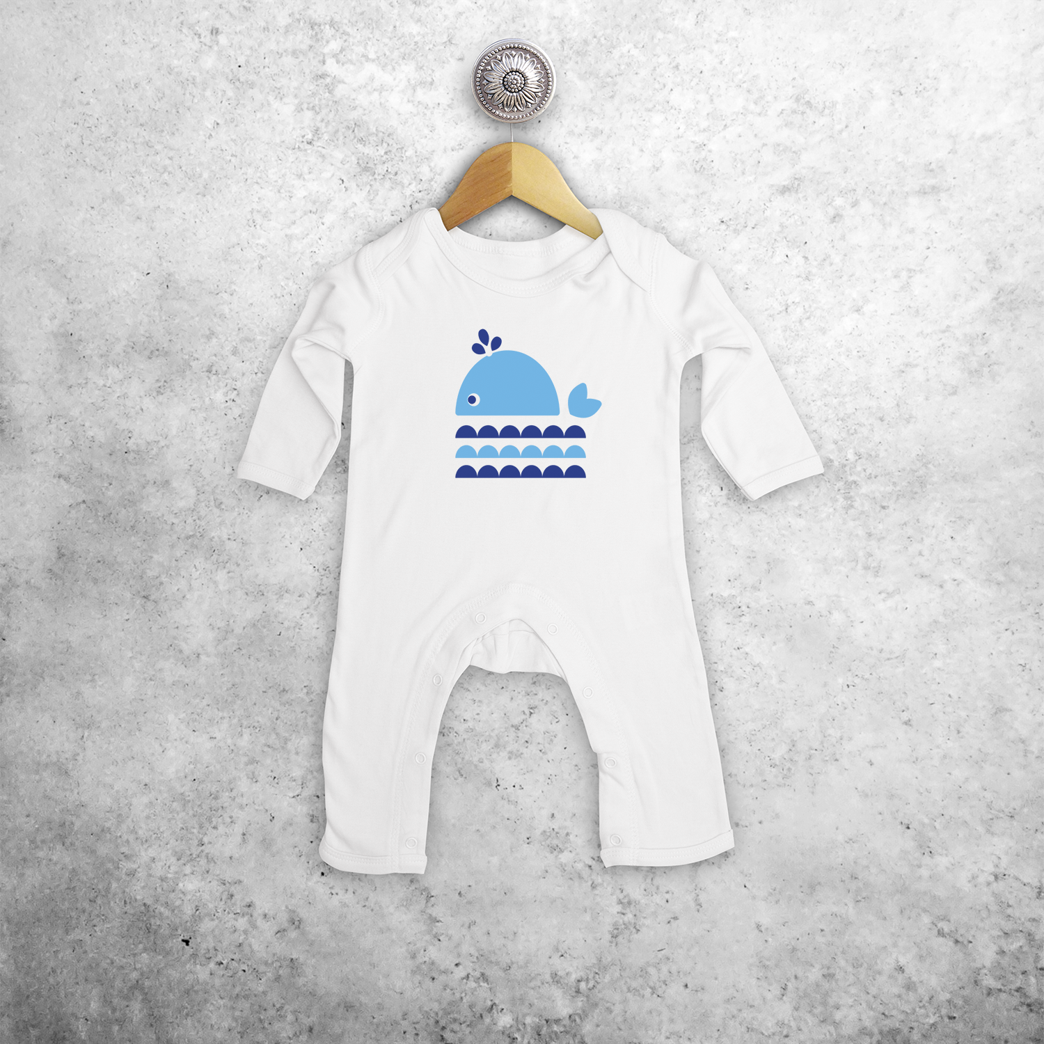 Whale baby romper