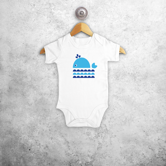 Whale baby shortsleeve bodysuit