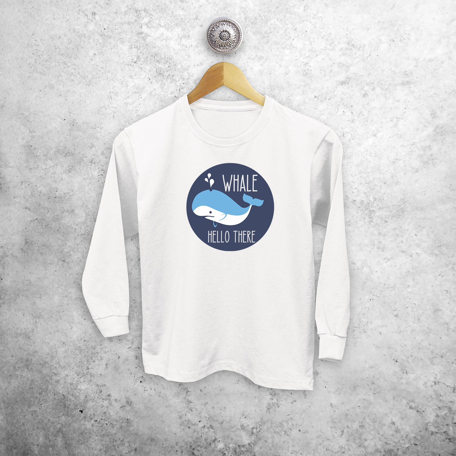 'Whale hello there' kids longsleeve shirt