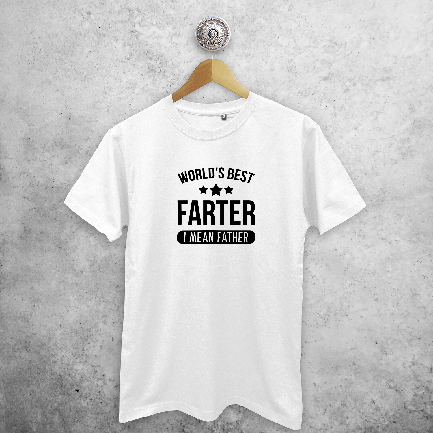 'World's best farter - I mean father' adult shirt