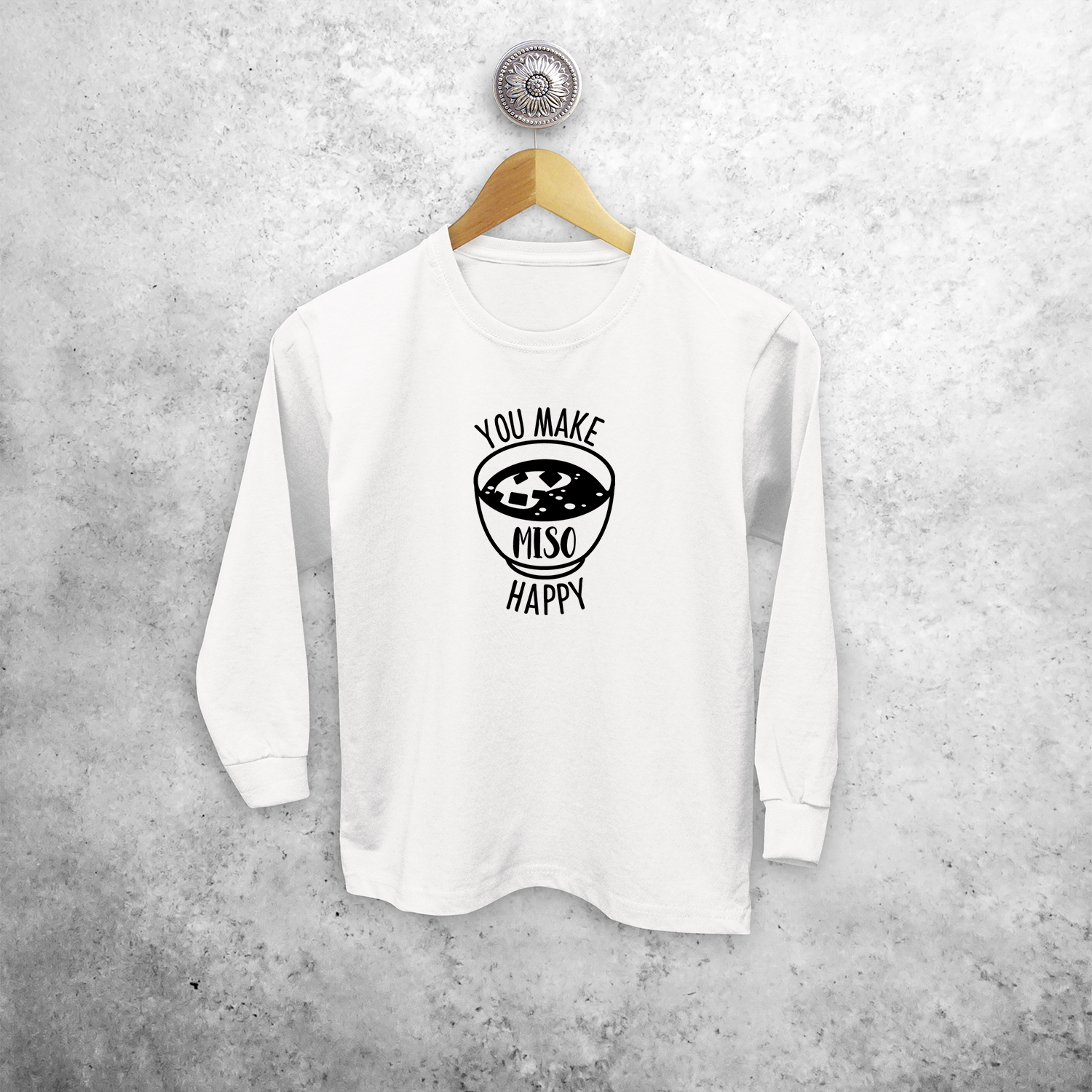 'You make miso happy' kids longsleeve shirt