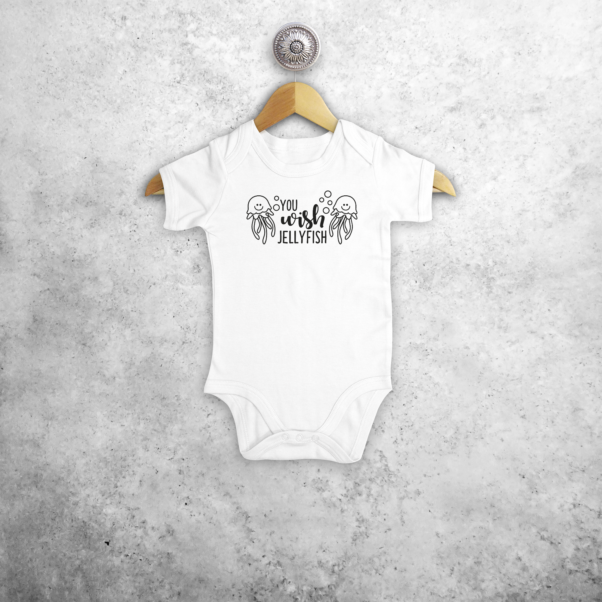 'You wish jellyfish' baby shortsleeve bodysuit